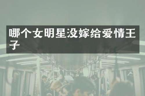 哪个女明星没嫁给爱情王子