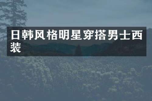 日韩风格明星穿搭男士西装