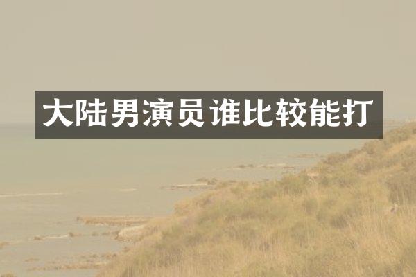 大陆男演员谁比较能打