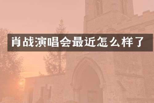 肖战演唱会最近怎么样了