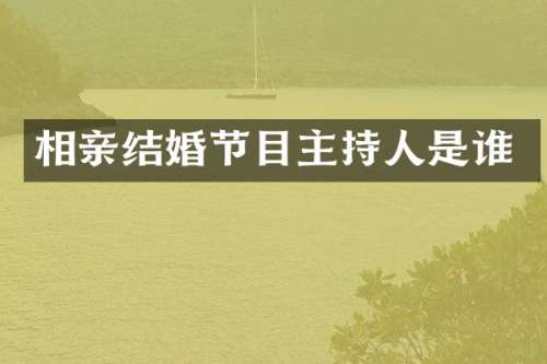 相亲结婚节目主持人是谁