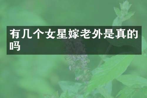 有几个女星嫁老外是真的吗