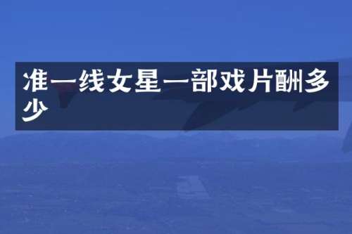 准一线女星一部戏片酬多少