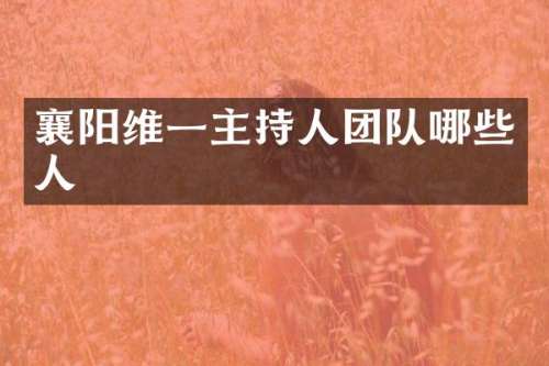 襄阳维一主持人团队哪些人