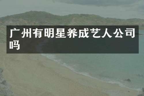 广州有明星养成艺人公司吗