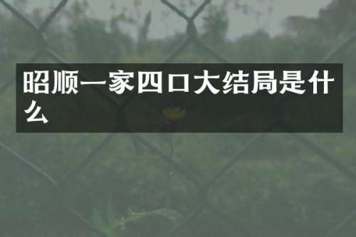 昭顺一家四口大结局是什么