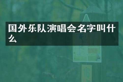 国外乐队演唱会名字叫什么