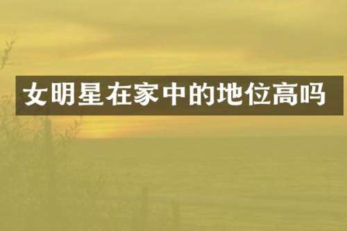 女明星在家中的地位高吗