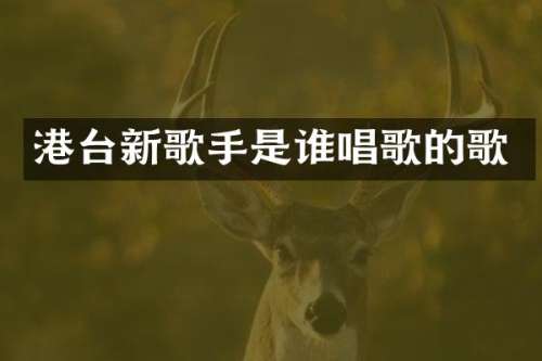 港台新歌手是谁唱歌的歌