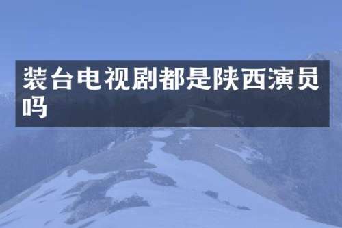 装台电视剧都是陕西演员吗