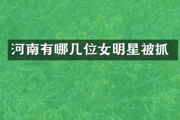 河南有哪几位女明星被抓