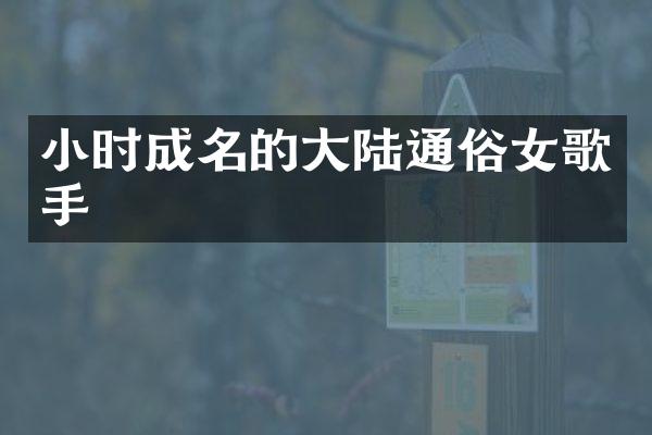 小时成名的大陆通俗女歌手