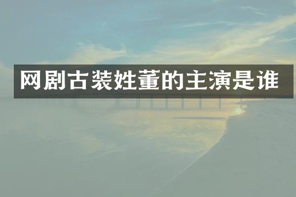 网剧古装姓董的主演是谁