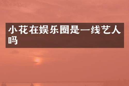 小花在娱乐圈是一线艺人吗