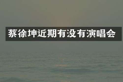 蔡徐坤近期有没有演唱会