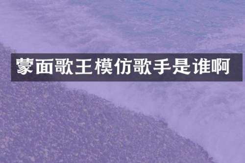 蒙面歌王模仿歌手是谁啊