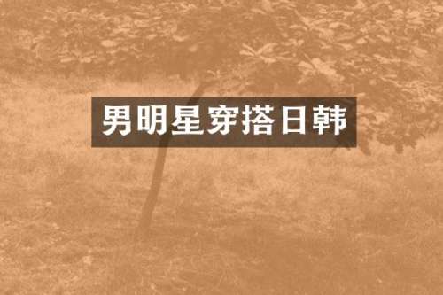 男明星穿搭日韩