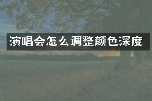 演唱会怎么调整颜色深度