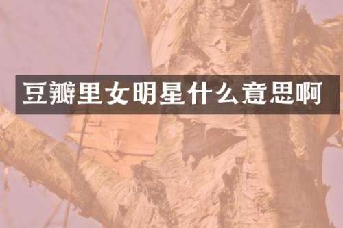 豆瓣里女明星什么意思啊