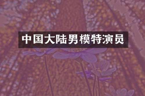 中国大陆男模特演员