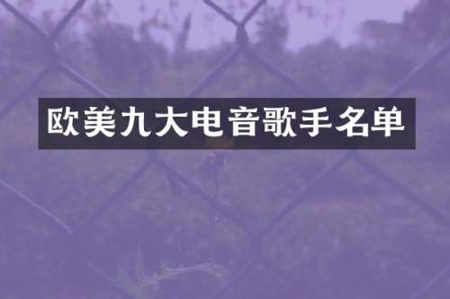 欧美九大电音歌手名单
