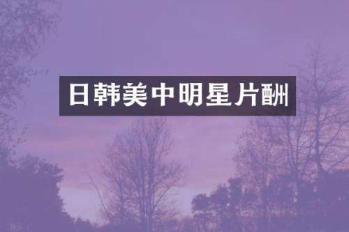 日韩美中明星片酬