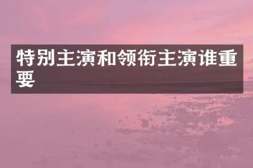 特别主演和领衔主演谁重要