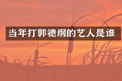 当年打郭德纲的艺人是谁