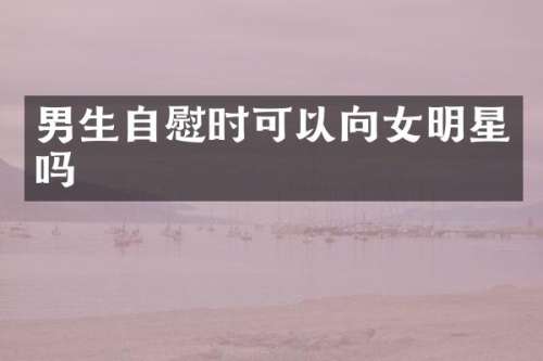 男生时可以向女明星吗