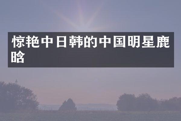 惊艳中日韩的中国明星鹿晗