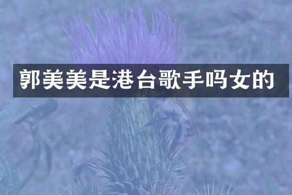 郭美美是港台歌手吗女的