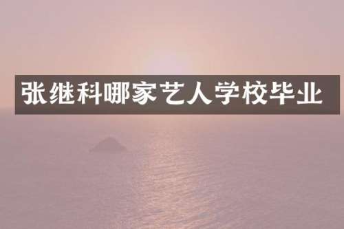 张继科哪家艺人学校毕业