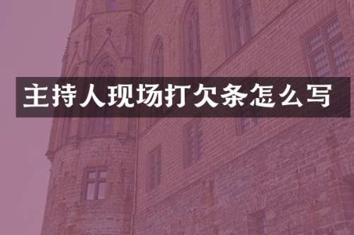 主持人现场打欠条怎么写