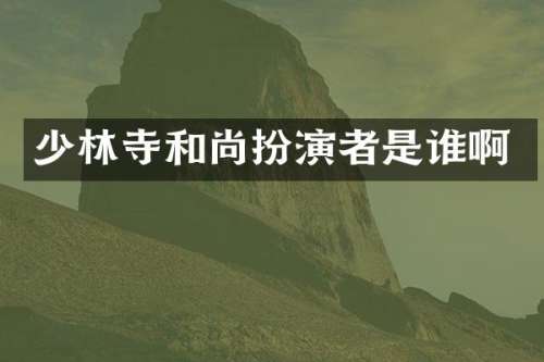 少林寺和尚扮演者是谁啊