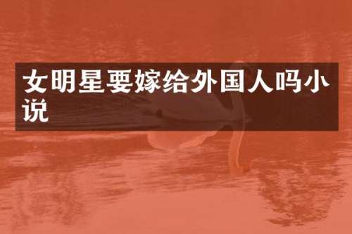 女明星要嫁给外国人吗小说