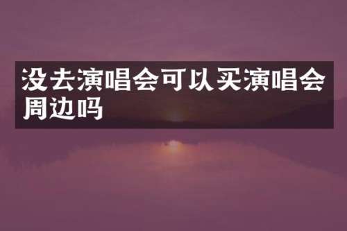 没去演唱会可以买演唱会周边吗