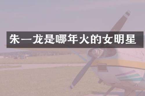 朱一龙是哪年火的女明星