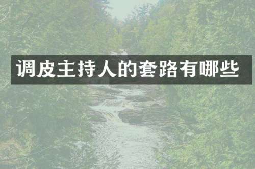 调皮主持人的套路有哪些