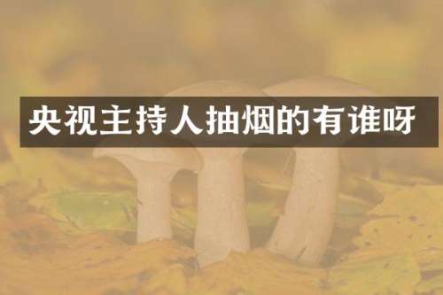 央视主持人抽烟的有谁呀