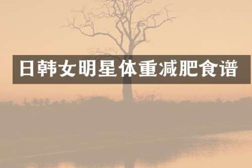 日韩女明星体重减肥食谱
