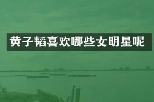 黄子韬喜欢哪些女明星呢
