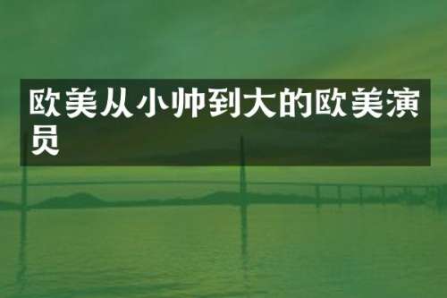 欧美从小帅到大的欧美演员