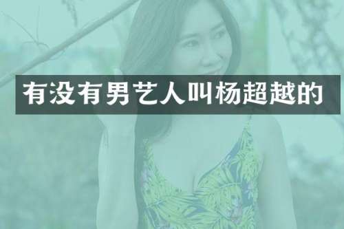 有没有男艺人叫杨超越的