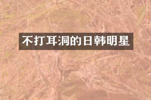不打耳洞的日韩明星