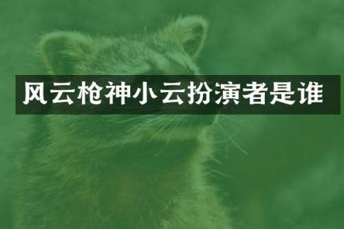 风云神小云扮演者是谁