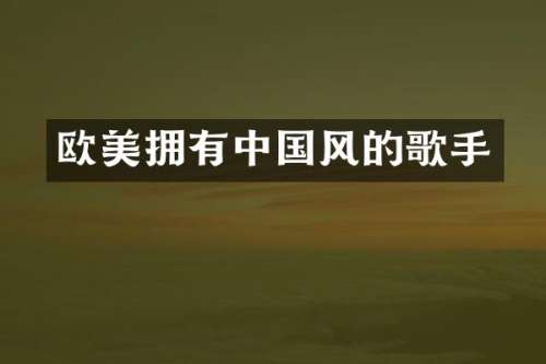 欧美拥有中国风的歌手