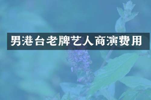 男港台老牌艺人商演费用