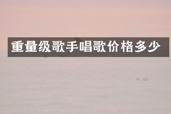 重量级歌手唱歌价格多少