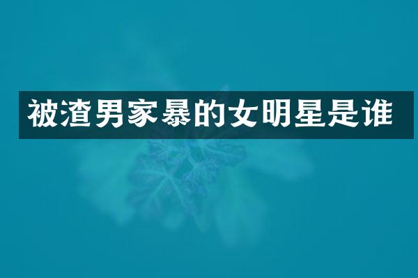 被渣男家暴的女明星是谁