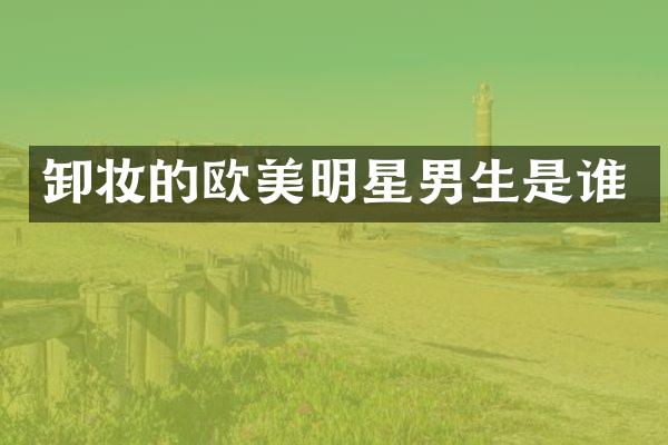 卸妆的欧美明星男生是谁